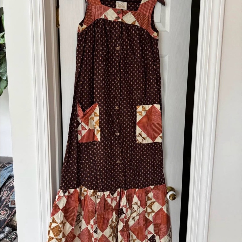 Patchwork Sleeveless Maxi Dress